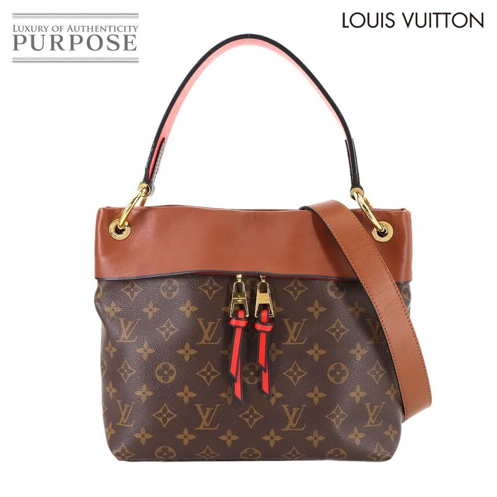 Louis Vuitton Monogram Tuileries Besace Shoulder Bag Camel Brown Leather
